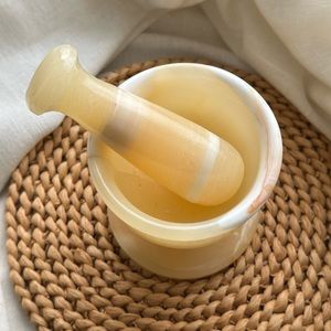 Genuine Alabaster Mortar and Pestle, Stone Mortar - Sourced from Egypt